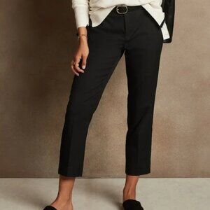 Banana Republc Avery Fit Wool Blend Cropped Pants Black Size 4 Petite